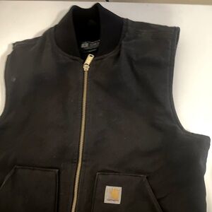 Carhartt Men's Black Vest with Gold Zipper